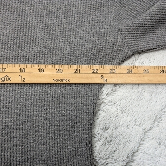 Rails Hoodie Women's S Gray Heather Murray Waffle Knit Thermal Pullover Crop - Picture 4 of 8